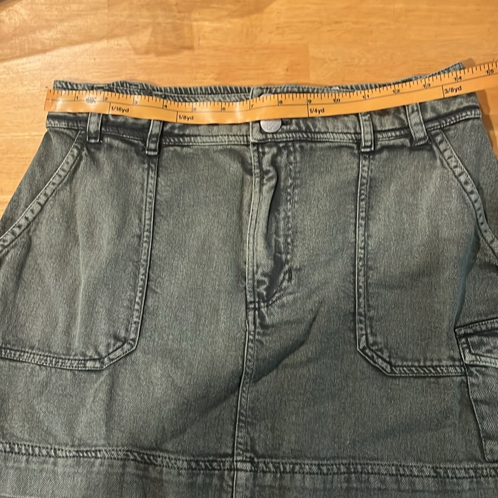 🛍️# 2379 NWT ROXY Cotton Green Jean Mini - Picture 6 of 10